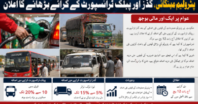 پٹرولیم مہنگائی، گڈز اور پبلک ٹرانسپورٹ کے کرائے بڑھانے کا اعلان