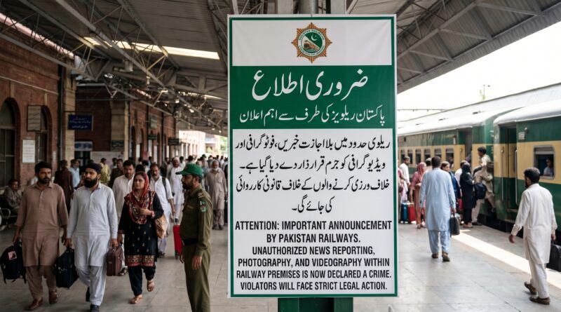 پاکستان ریلوے کا اہم اعلان،بغیر اجازت ریلوے سے متعلق خبر،فوٹو گرافی ، ویڈیو گرافی جرم قرار