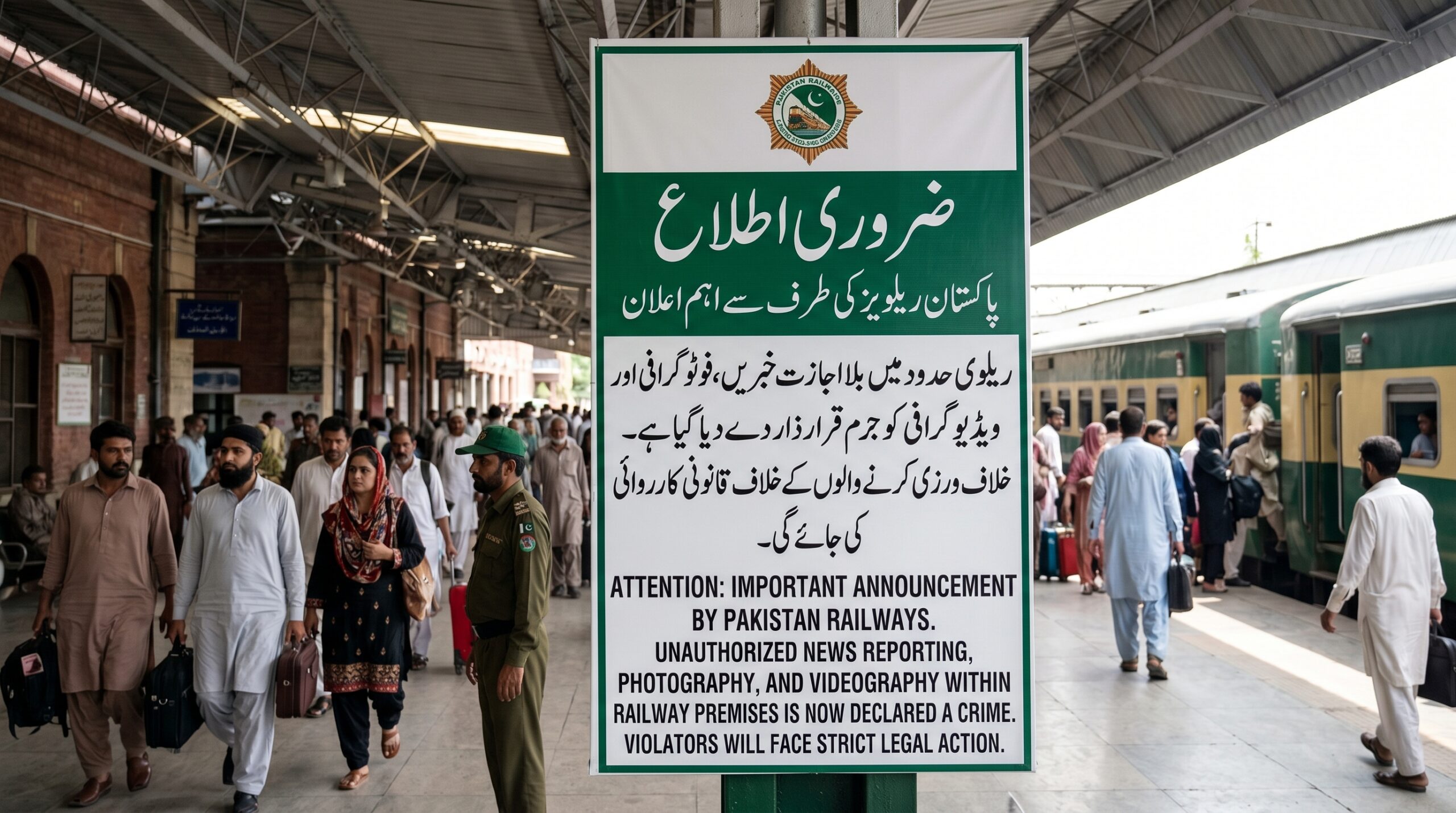 پاکستان ریلوے کا اہم اعلان،بغیر اجازت ریلوے سے متعلق خبر،فوٹو گرافی ، ویڈیو گرافی جرم قرار