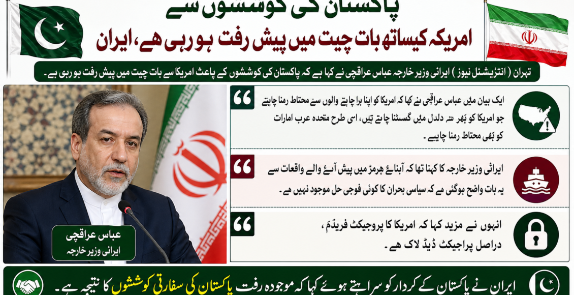پاکستان کی کوششوں سے امریکہ کیساتھ بات چیت میں پیش رفت ہو رہی ہے،ایران
