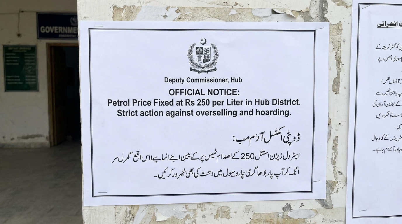 حب: ڈپٹی کمشنر کا سخت ایکشن، ایرانی پٹرول کی قیمت 250 روپے فی لیٹر مقرر