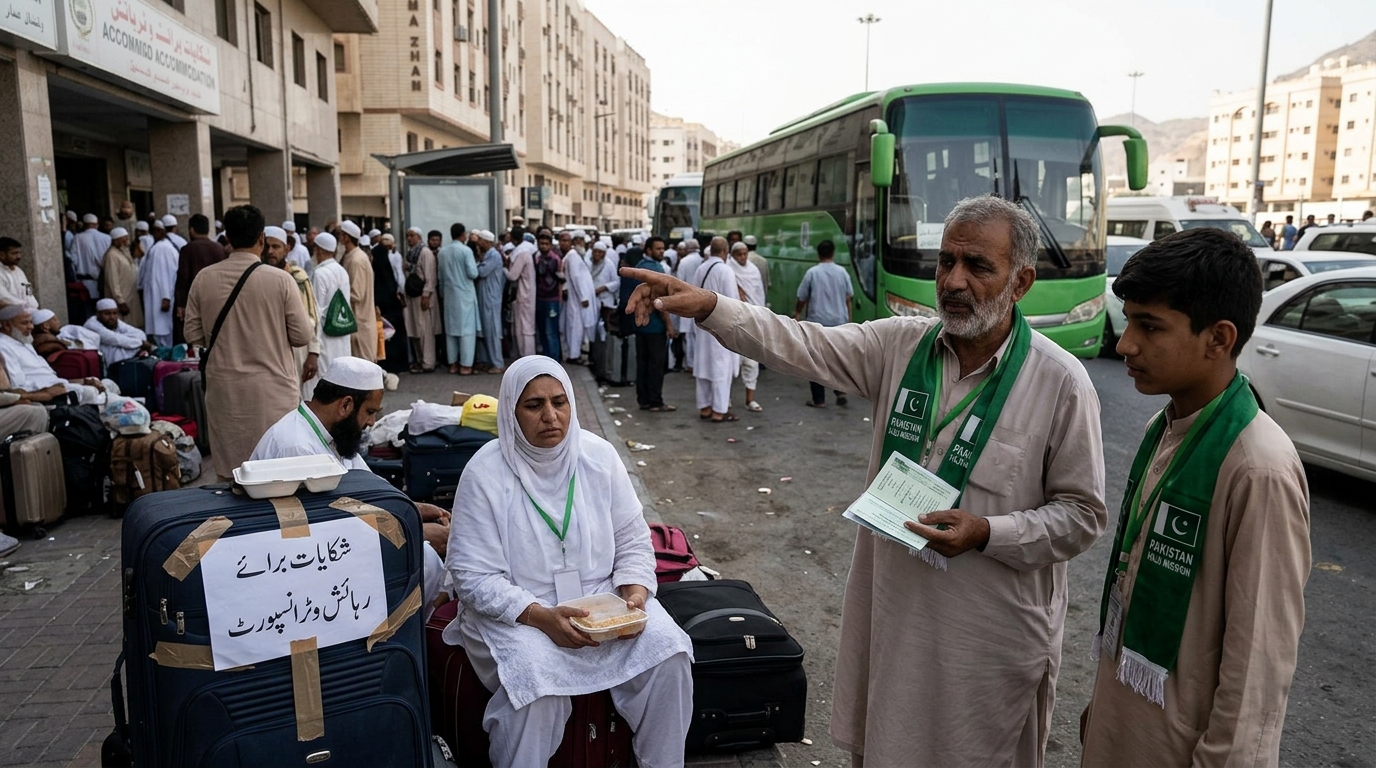 پاکستانی حجاج کی شکایات؛ رہائش، ٹرانسپورٹ اور کھانے کے انتظامات پر اعتراضات