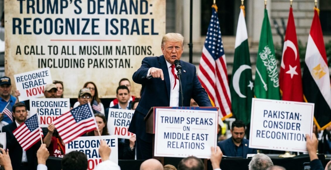 ٹرمپ کا پاکستان سمیت تمام مسلم ملکوں سے اسرائیل کو تسلیم کرنے کا مطالبہ