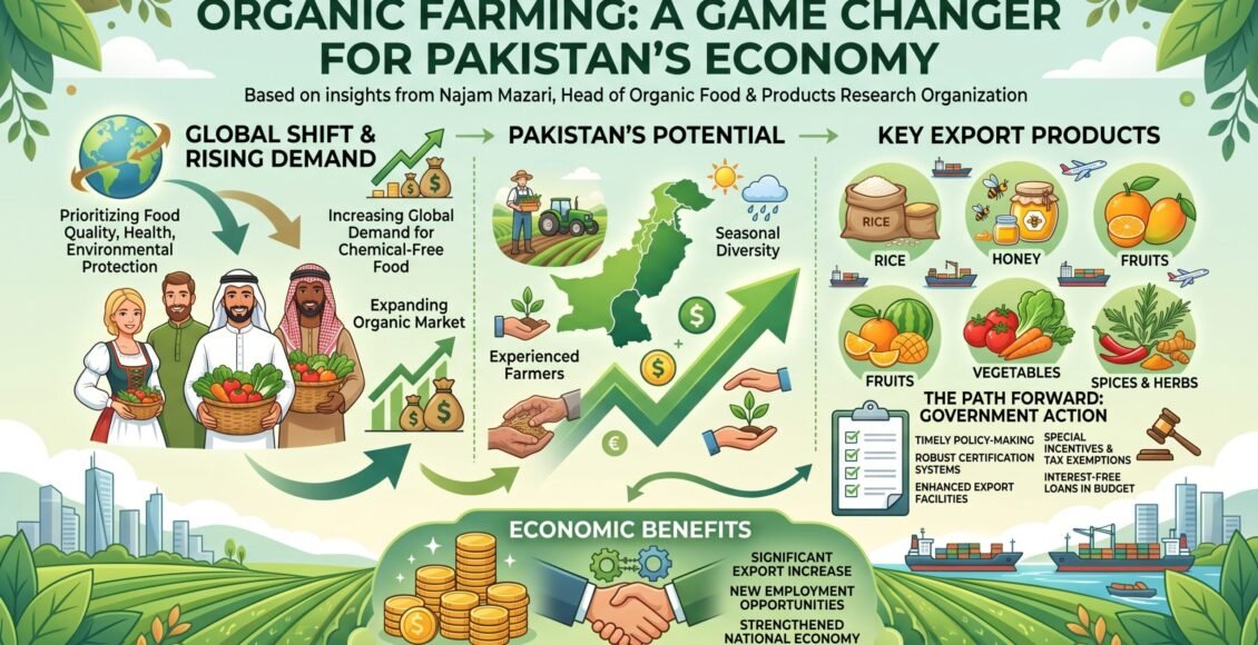 آرگینک فارمنگ ملکی معیشت کیلئے گیم چینجر ثابت ہو سکتی ہے'نجم مزاری