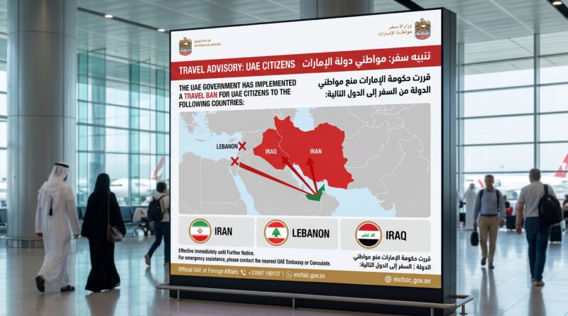 امارات نے شہریوں پر ایران، لبنان اور عراق کے سفر پر پابندی عائد کردی