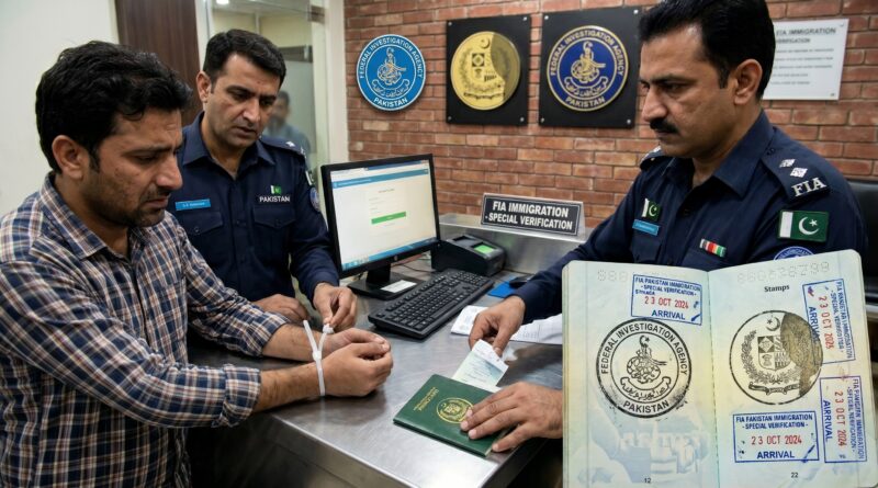ایف آئی اے امیگریشن نے کارروائی کرتے ہوئے جعلی امیگریشن مہریں لگوانے والے مسافرکو گرفتار کرلیا