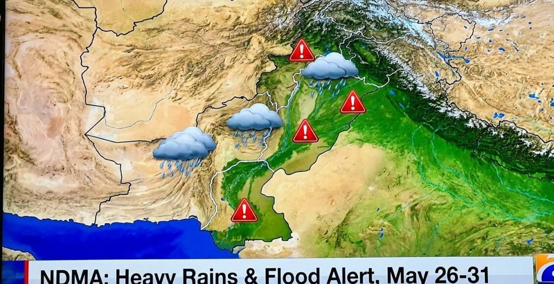 این ڈی ایم اے کا 26 سے 31 مئی تک ملک بھر میں بارشوں، سیلاب اور لینڈ سلائیڈنگ کا الرٹ جاری