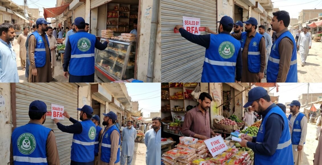 بلوچستان بھر میں بی ایف اے کی بڑی کارروائیاں، 4 فوڈ یونٹس سیل اور 25 پوائنٹس کو جرمانہ