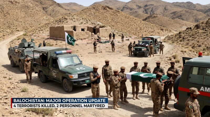 بلوچستان میں بڑا آپریشن، فورسز کی کارروائی میں 4 دہشتگرد مارے گئے، 2 اہلکار شہید