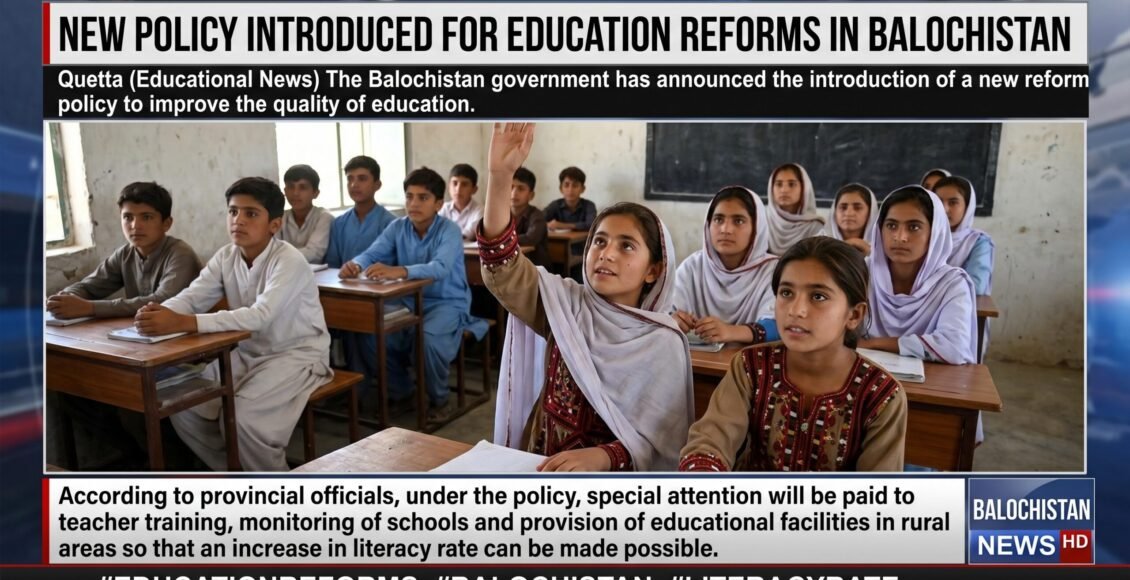 بلوچستان میں تعلیمی اصلاحات کے لیے نئی پالیسی متعارف