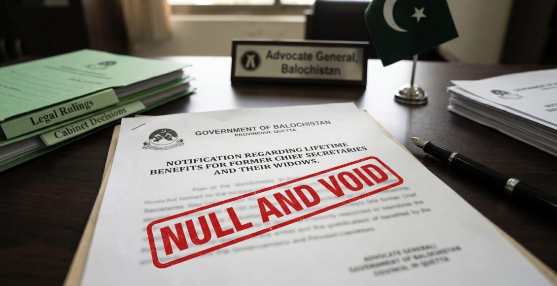 بلوچستان کے سابق چیف سیکریٹریز اور ان کی بیواؤں کی تاحیات مراعات کا نوٹیفکیشن کالعدم قرار