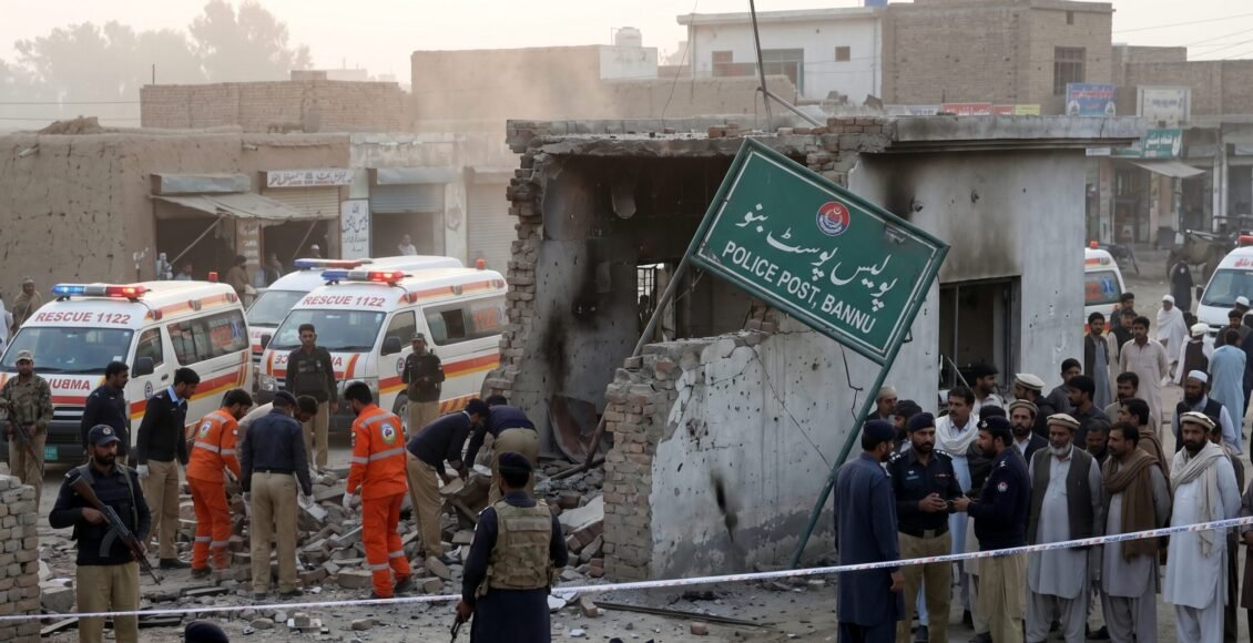 بنوں ،رات گئے پولیس چوکی پر خودکش دھماکا، شہید اہلکاروں کی تعداد 15 ہوگئی
