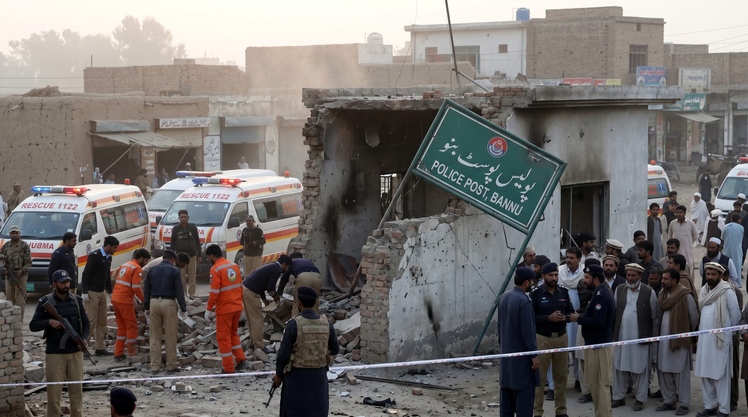 بنوں ،رات گئے پولیس چوکی پر خودکش دھماکا، شہید اہلکاروں کی تعداد 15 ہوگئی