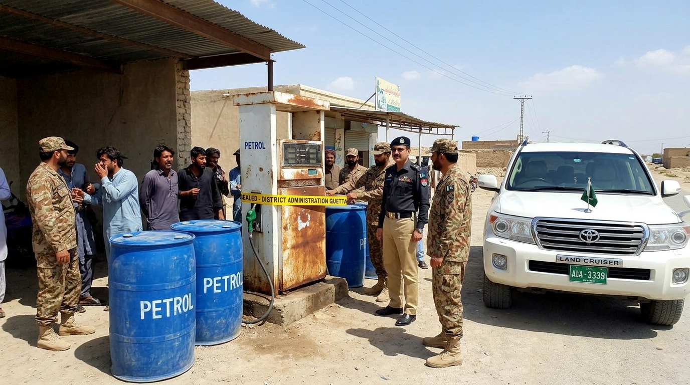 کچلاک اور نواں کلی بائی پاس میں غیر قانونی منی پٹرول پمپوں کے خلاف ضلعی انتظامیہ کا بڑا کریک ڈا ن