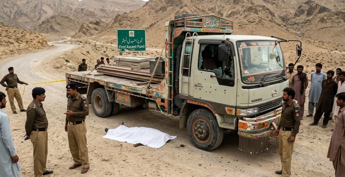 نوشکی میں پہلی چڑھائی کے مقام پر نامعلوم افراد کی فائرنگ، ٹرالر ڈرائیور جاں بحق