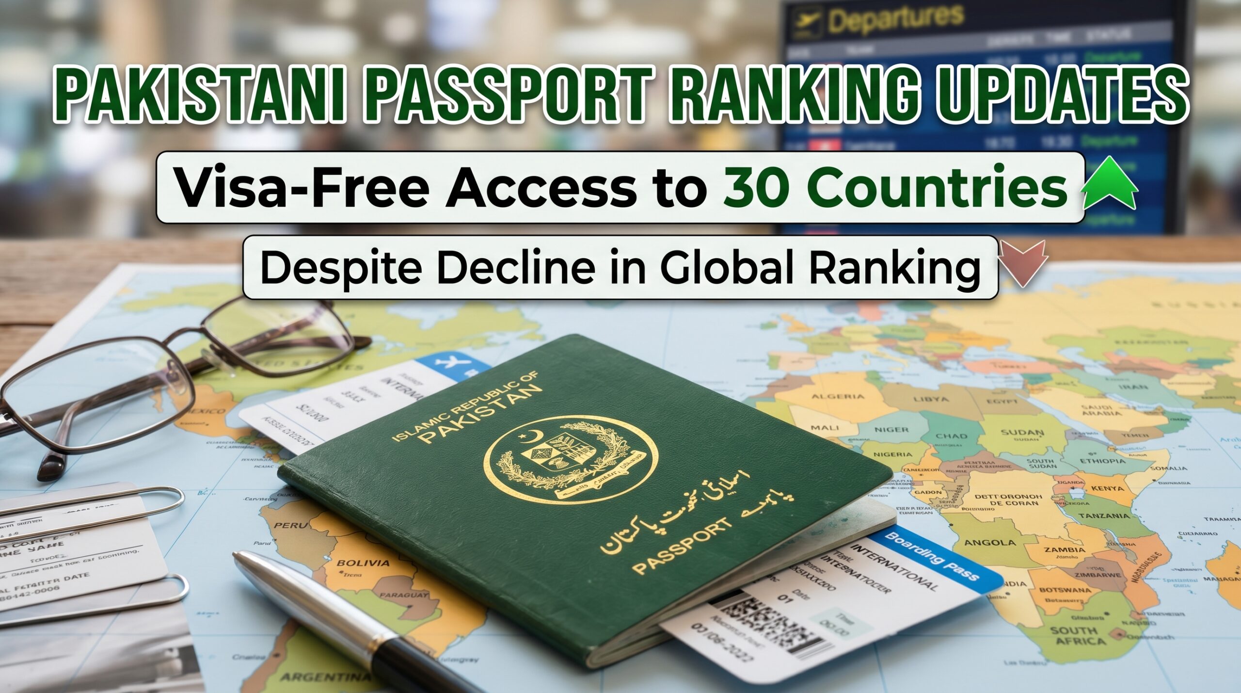 پاسپورٹ رینکنگ جاری، پاکستانی پاسپورٹ تنزلی کے باوجود 30ممالک میں ویزا فری سہولت کا حامل