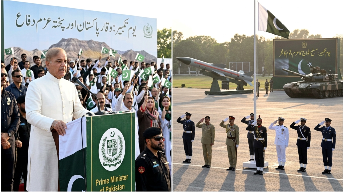 پاکستان میں یومِ تکبیر؛ وزیراعظم اور مسلح افواج کے دفاعی عزم کے پیغامات