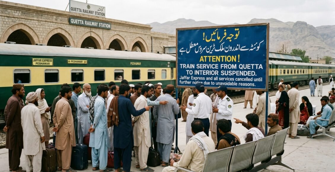 کوئٹہ سے اندورن ملک کیلئے ٹرین سروس معطل کردی گئی