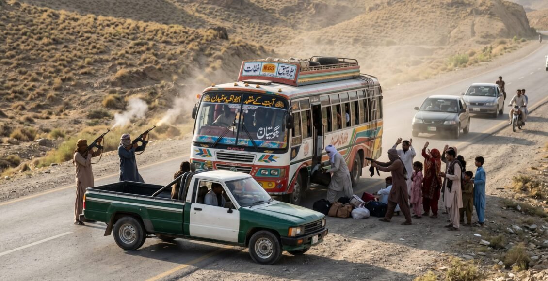 کچھی کے علاقے قومی شاہراہ پر مسلح ڈاکوؤں کی فائرنگ , مسافروں سے لوٹ مار