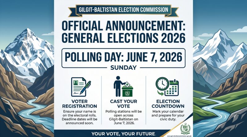 گلگت بلتستان انتخابات مقررہ تاریخ 7جون 2026کو ہونگے ، چیف الیکشن