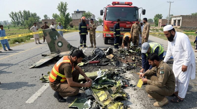 مردان میں پاک فضائیہ کا تربیتی طیارہ گر کر تباہ، 2 پائلٹس شہید