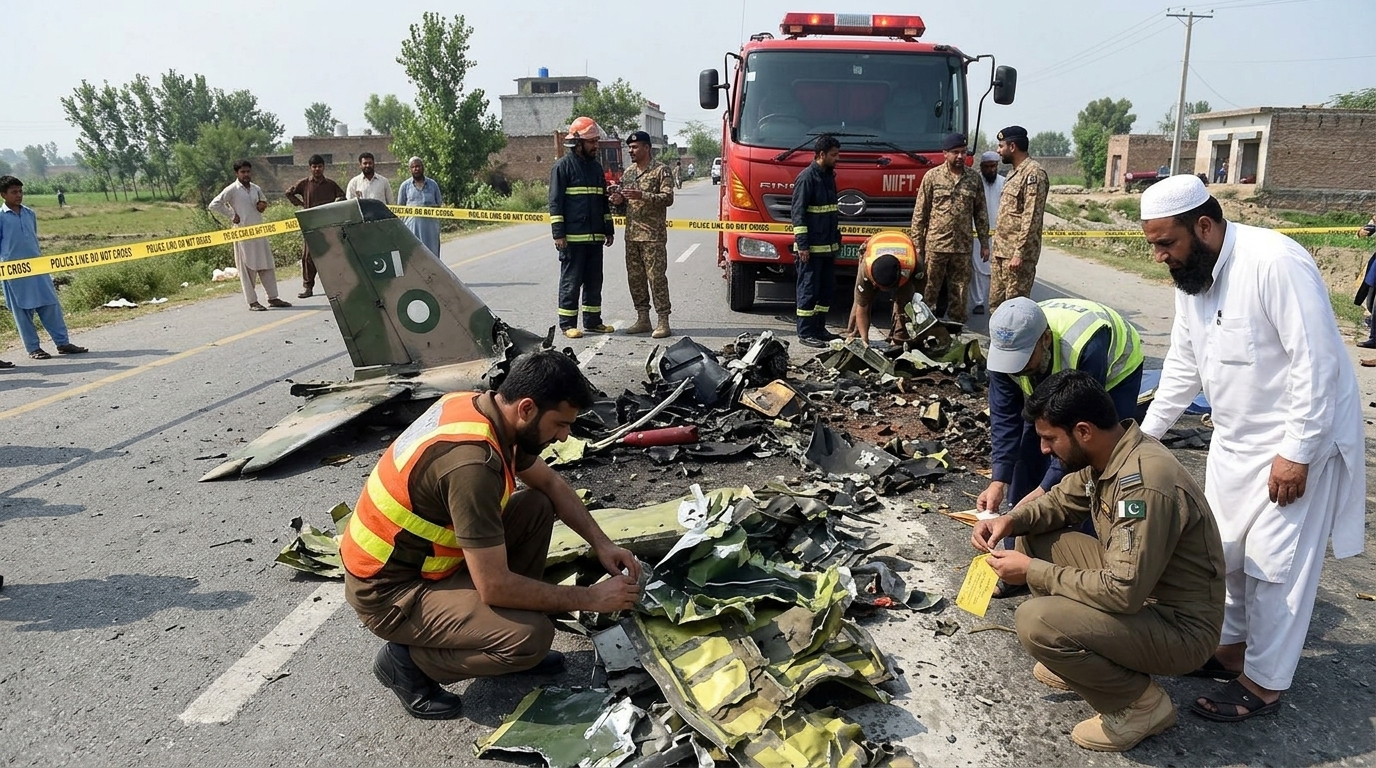 مردان میں پاک فضائیہ کا تربیتی طیارہ گر کر تباہ، 2 پائلٹس شہید