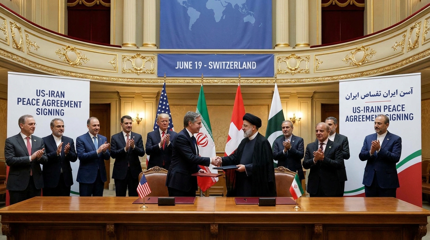 امریکااور ایران کے درمیان امن معاہدہ طے ، دستخطوں کی باضابطہ تقریب 19 جون کو سوئٹزرلینڈ میں ہوگی، شہباز شریف