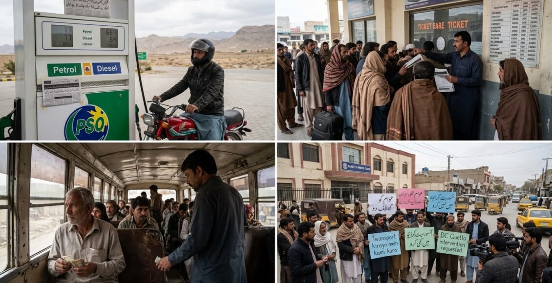 پیٹرولیم مصنوعات سستی، مگر کوئٹہ میں ٹرانسپورٹ کرایے جوں کے توں برقرار