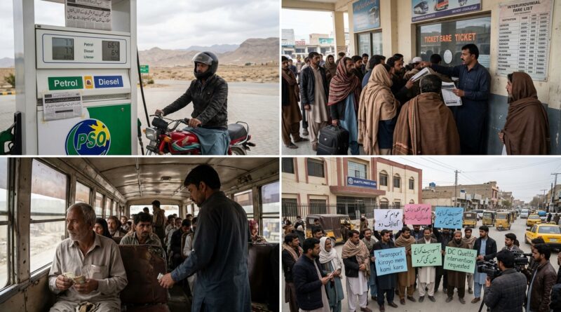 پیٹرولیم مصنوعات سستی، مگر کوئٹہ میں ٹرانسپورٹ کرایے جوں کے توں برقرار