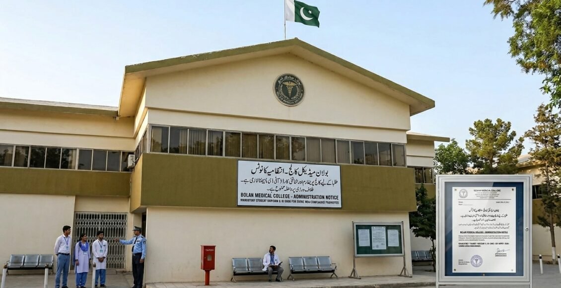 بولان میڈیکل کالج میں طلبہ کے لیے یونیفارم اور شناختی کارڈ پہننا لازمی قرار، انتظامیہ کا سرکلر جاری