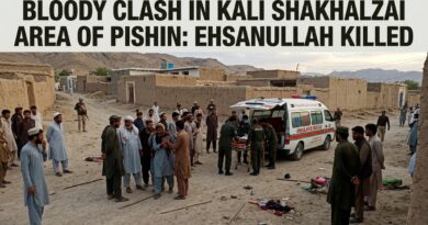 پشین کے علاقے کلی شخالزئی میں دو گروہوں کے درمیان خونی تصادم، احسان اللہ نامی شخص جاں بحق
