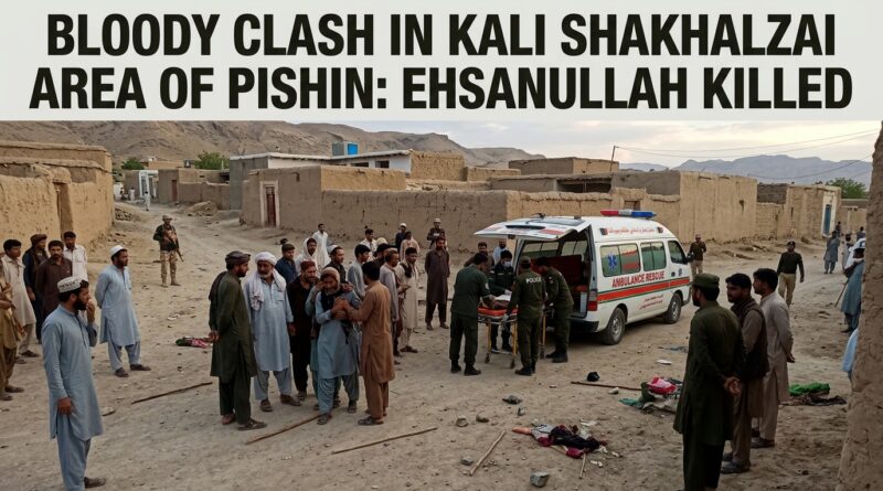 پشین کے علاقے کلی شخالزئی میں دو گروہوں کے درمیان خونی تصادم، احسان اللہ نامی شخص جاں بحق