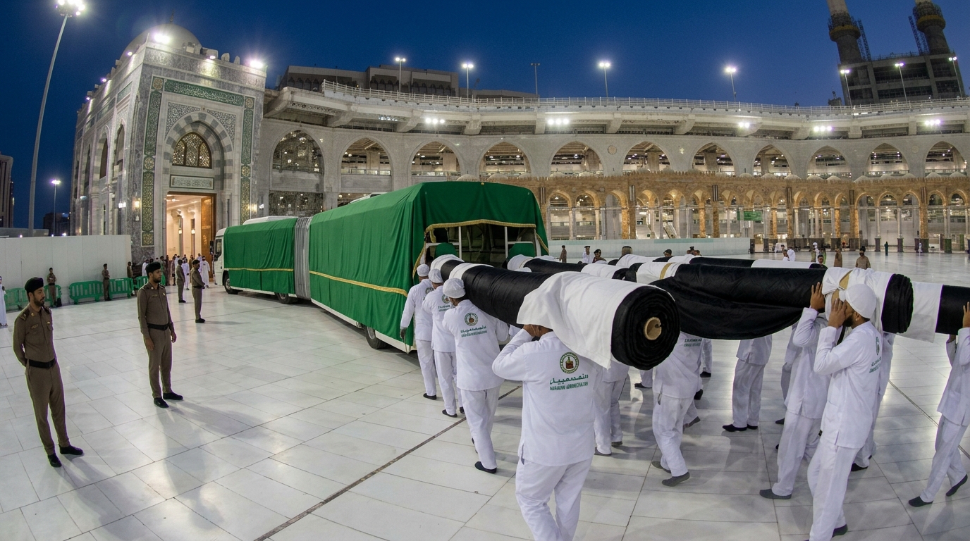 نئے اسلامی سال کے آغاز پر غلافِ کعبہ تبدیل، مسجد الحرام میں روح پرور تقریب منعقد