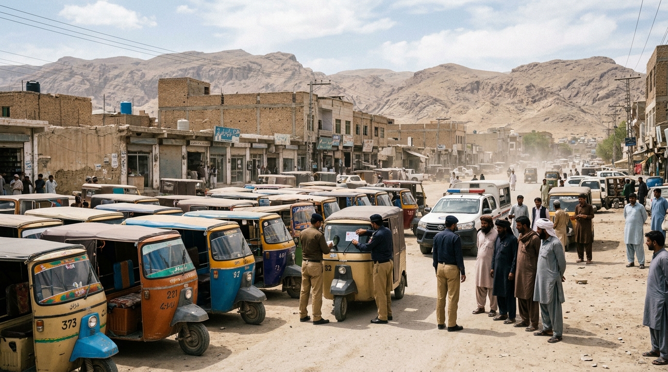 کوئٹہ میں غیر قانونی رکشوں کے خلاف کریک ڈاؤن، متعدد رکشے بند