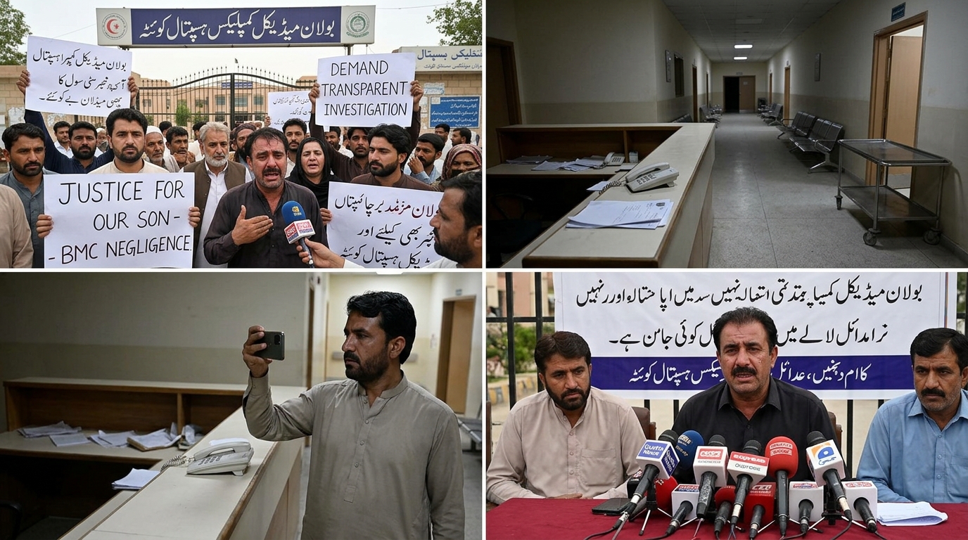 کوئٹہ کے بی ایم سی اسپتال میں مبینہ غفلت، ڈاکٹرز اور طبی عملے کی عدم موجودگی کے باعث نوجوان جاں بحق