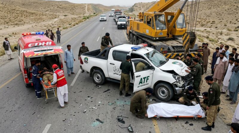کان مہترزئی میں افسوسناک ٹریفک حادثہ، اے ٹی ایف کا اہلکار جاں بحق، 7 اہلکار زخمی