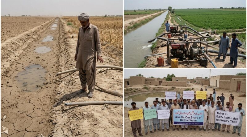 کیرتھر کینال میں زرعی پانی کا شدید شارٹ فال، سندھ کی جانب سے بلوچستان کے حصے کا پانی چوری کیے جانے کا انکشاف