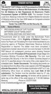 Senior  Assistant  Director   Local  Govt,  Mastung