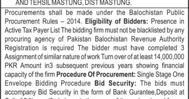 Senior Assistant Director Local Govt, Mastung
