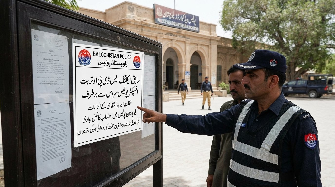 غفلت اور بدانتظامی ثابت ہونے پر سابق ایکٹنگ ایس ڈی پی او تربت انسپکٹر  پولیس سروس سے برخاست