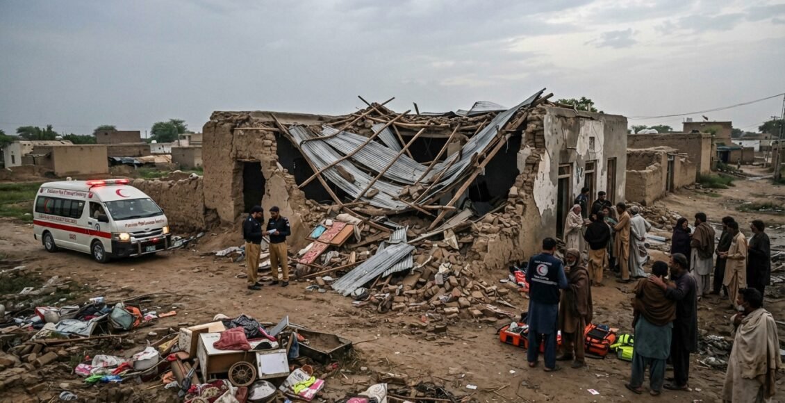 رستم، آسمانی بجلی گرنے سے چھت منہدم، 2 بچے جاں بحق، ماں اور بیٹی زخمی