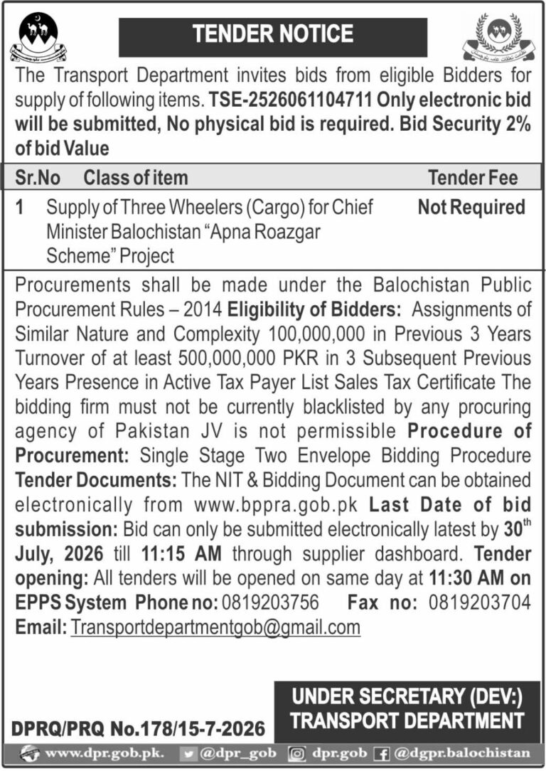 UNDER SECRETARY (DEV:) TRANSPORT DEPARTMENT