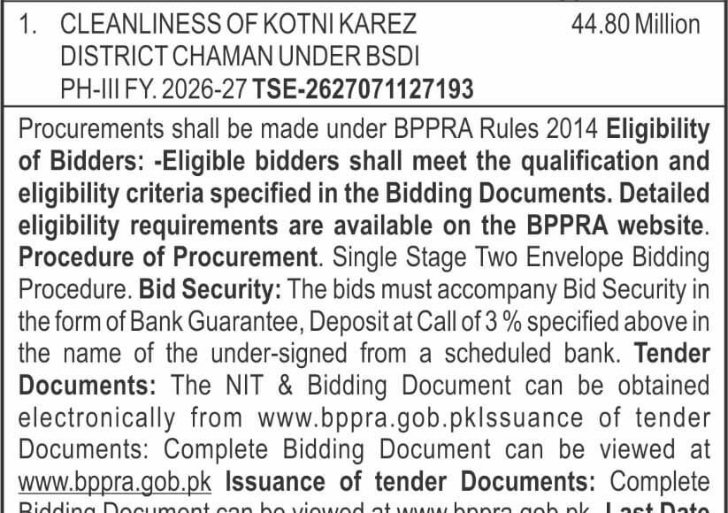 Executive Engineer, Irrigation Division, Chaman