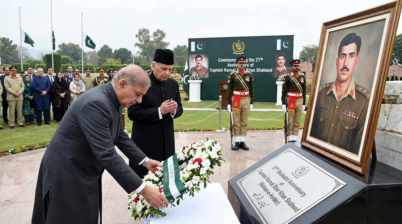 صدر اور وزیر اعظم کا کیپٹن کرنل شیر خان شہید کی 27 ویں برسی پر خراج عقیدت