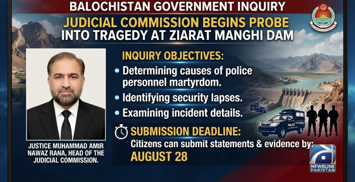 سانحہ زیارت منگی ڈیم، بلوچستان حکومت نے عدالتی انکوائری شروع کردی، جسٹس محمد عامر نواز رانا کمیشن کے سربراہ مقرر