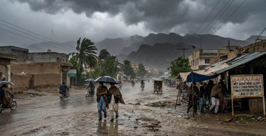 محکمہ موسمیات نے بلوچستان کے سات اضلاع میں 17سے 20اگست تک بارش اور آندھی کی پیش گوئی کردی