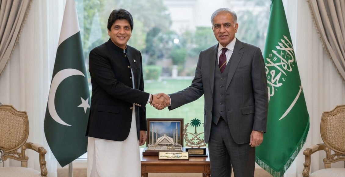 محسن گیلانی کی سعودی عرب میں پاکستان کے سفیر سے ملاقات
