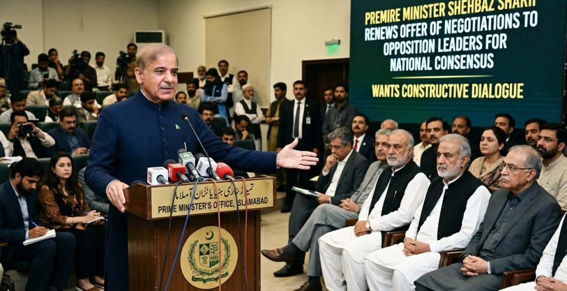 وزیراعظم شہبازشریف کی اپوزیشن رہنماوں کو پھرمذاکرات کی پیشکش