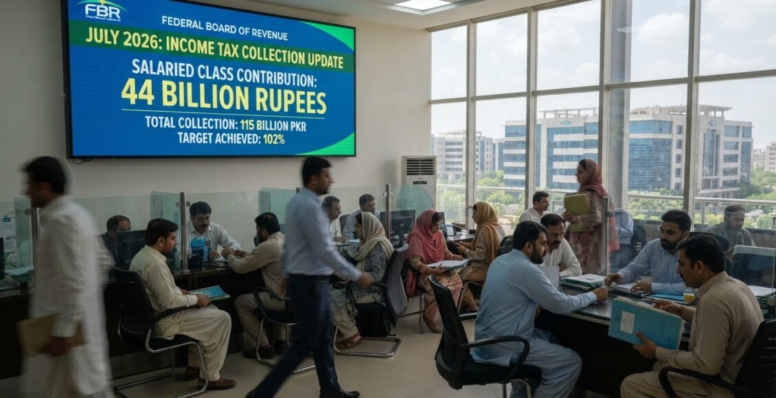 جولائی 2026میں تنخواہ دار طبقے سے 44ارب روپے انکم ٹیکس وصول کیاگیا