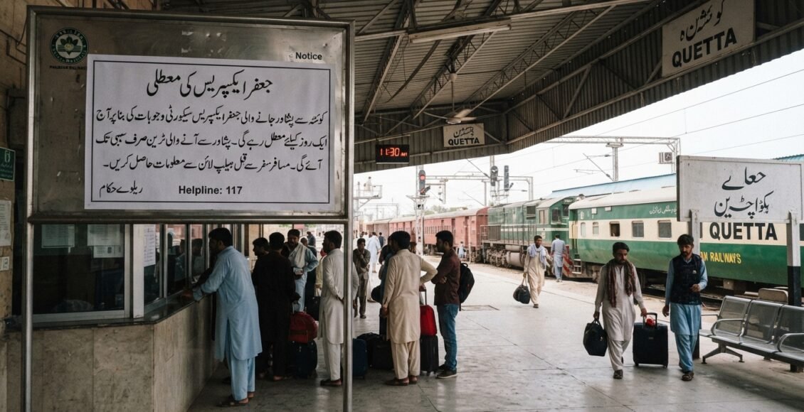 کوئٹہ، سیکیورٹی وجوہات کے پیش نظر کوئٹہ سے پشاور جانے والی جعفر ایکسپریس ایک دن کے لیے معطل
